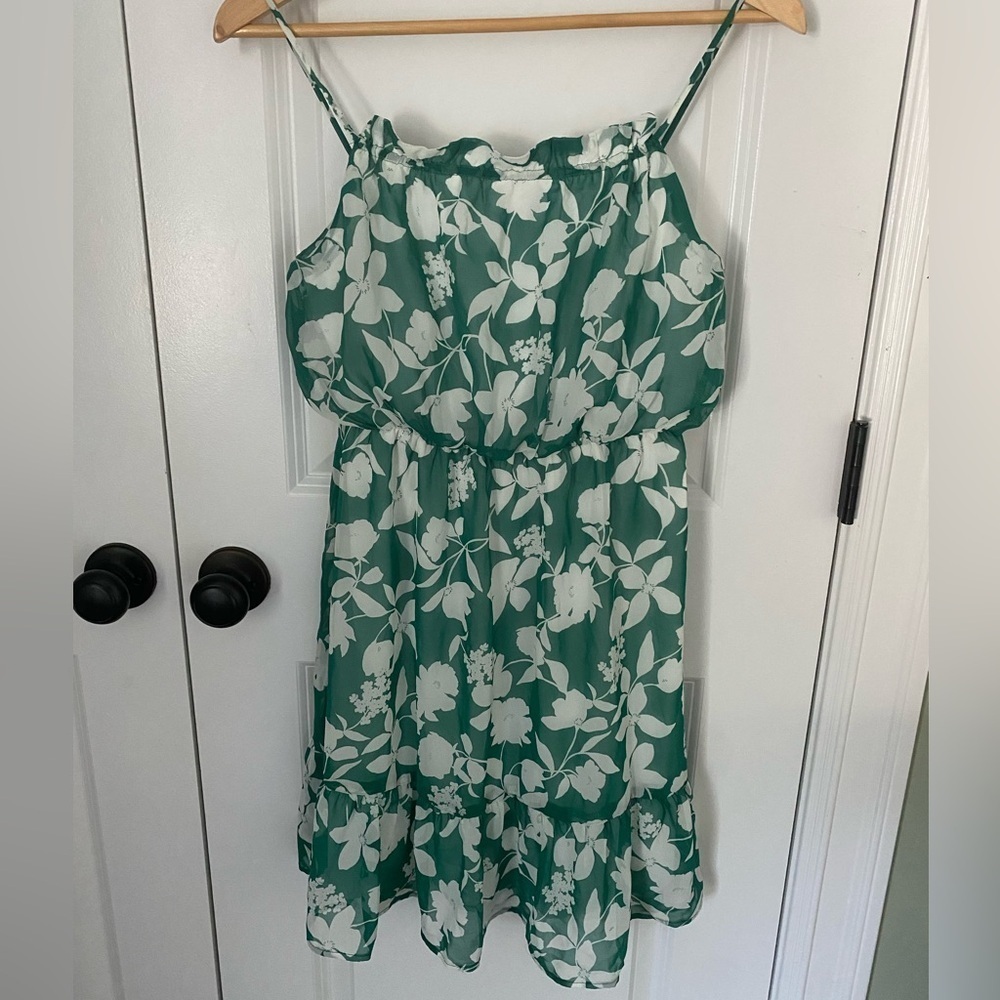 Kaileigh Green White Floral Dress Size XSP